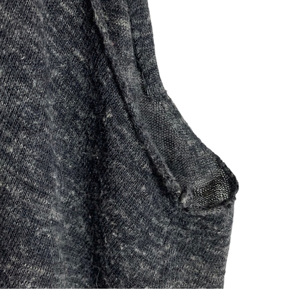 Free People Women’s Grey Long Duster  Cardigan Size Small Boho Oversized Raw Hem - Picture 11 of 16